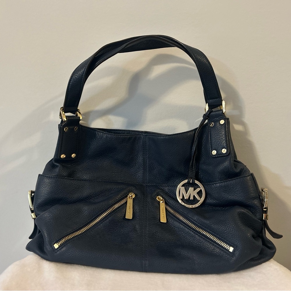 Michael Kors Dark Navy Leather Shoulder Bag